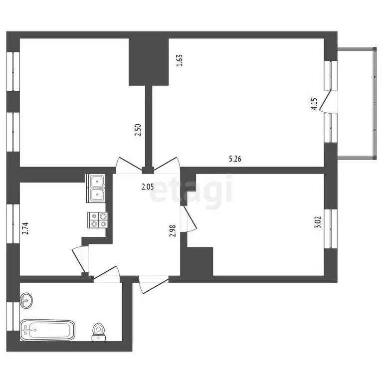 3-комнатная квартира: Камышлов, улица Черепанова, 12 (65.2 м) - Фото 1
