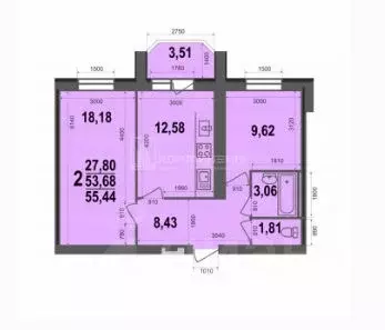 2-к кв. Владимирская область, Ковров ул. 9 Мая (55.44 м) - Фото 1