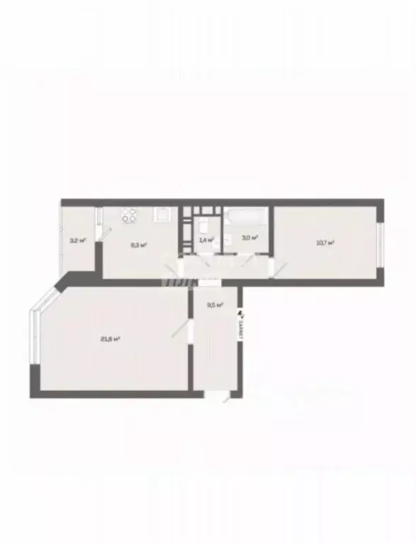 2-к кв. Москва ул. Дмитрия Ульянова, 27к1 (54.7 м) - Фото 2