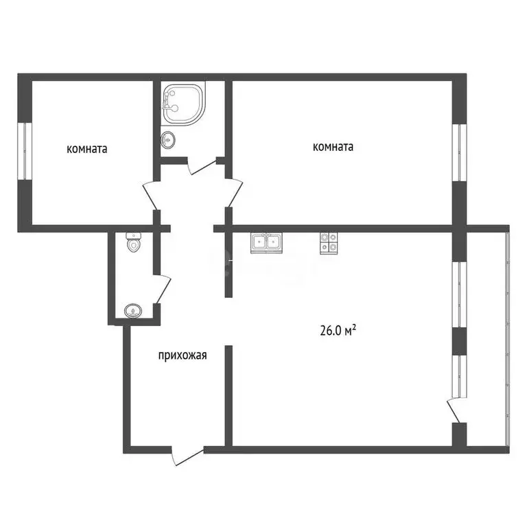 2-комнатная квартира: Котлас, проспект Мира, 16 (67.8 м) - Фото 0
