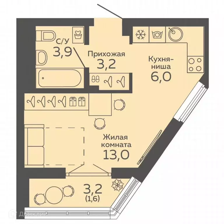 Продаётся квартира-студия, 27.7 м - Фото 1