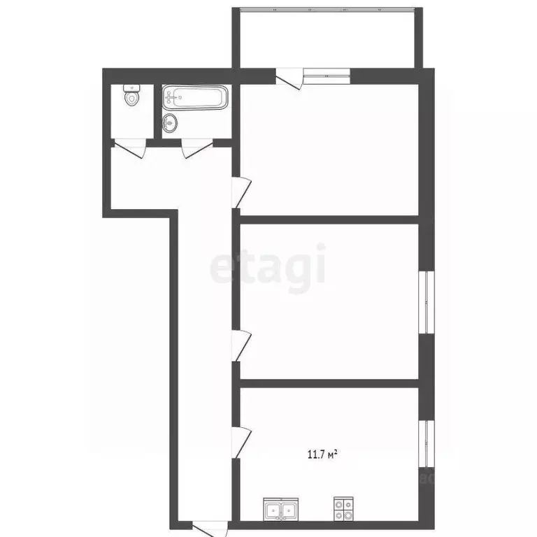 2-к кв. Ростовская область, Таганрог ул. Лизы Чайкиной, 57 (51.0 м) - Фото 2