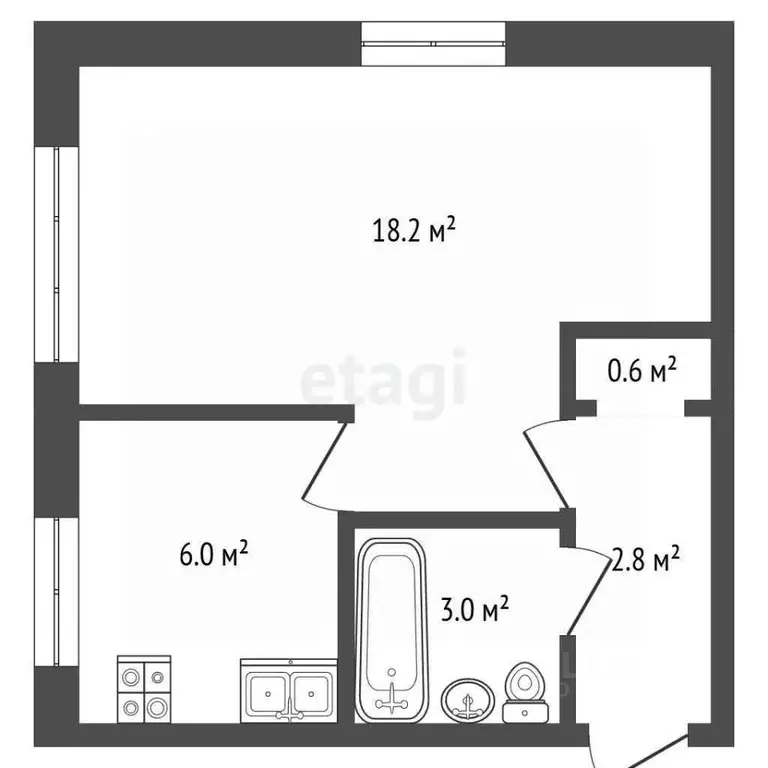 1-к кв. Московская область, Дзержинский Дзержинская ул., 10 (31.4 м) - Фото 1