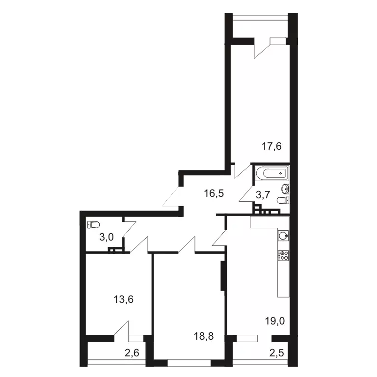 Продаётся 3-к квартира, 99.8 м - Фото 1