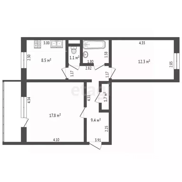 2-к кв. Крым, Джанкой ул. Московская, 140 (53.1 м) - Фото 1