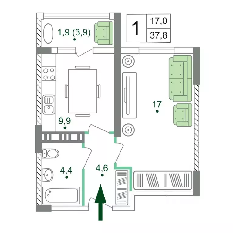 1-к кв. Крым, Симферопольский район, с. Мирное, Жигулина Роща мкр, ... - Фото 1