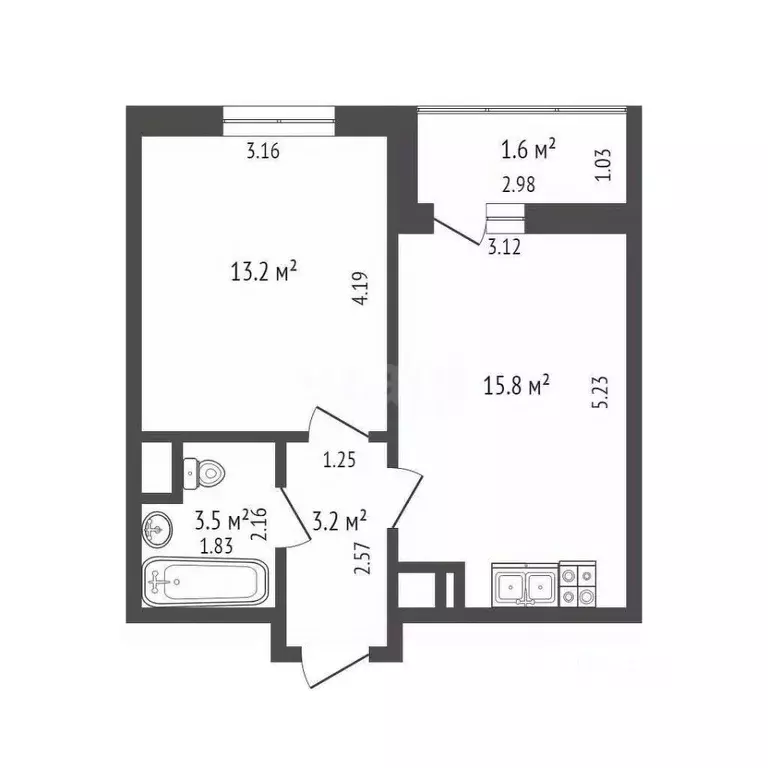 2-к кв. Москва ул. Юлиана Семенова, 8к2 (37.3 м) - Фото 0