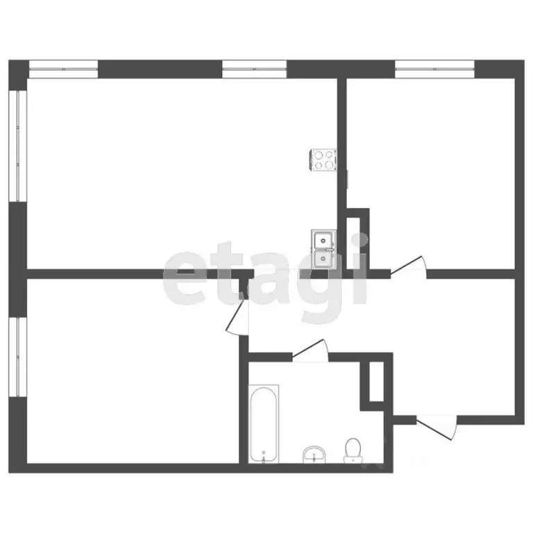 2-к кв. тюменская область, тюмень ул. газовиков, 73 (54.0 м) - Фото 1