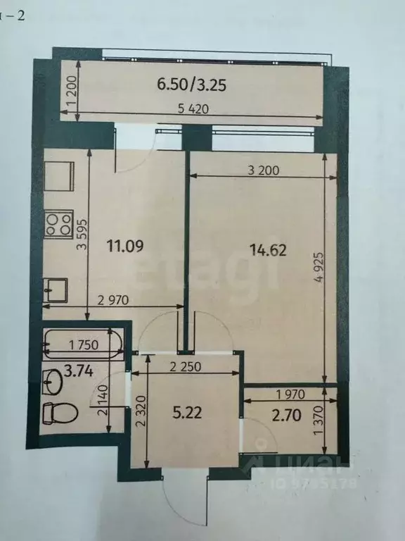 1-к кв. Татарстан, Казань Бухарская ул., 32к3 (37.5 м) - Фото 2