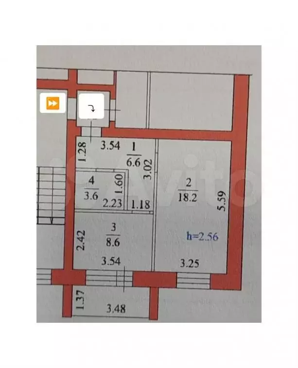 1-к. квартира, 39,4 м, 2/3 эт. - Фото 0