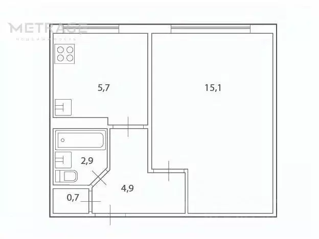 1-к кв. Новосибирская область, Новосибирск ул. Пархоменко, 82 (29.3 м) - Фото 1