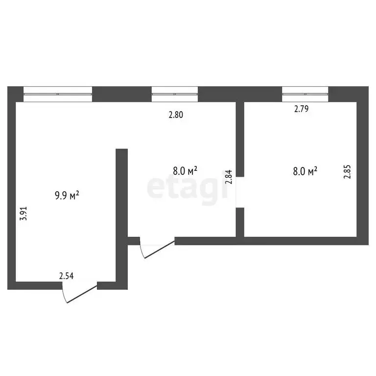 2-комнатная квартира: Стерлитамак, улица Гоголя, 124 (25.9 м) - Фото 1