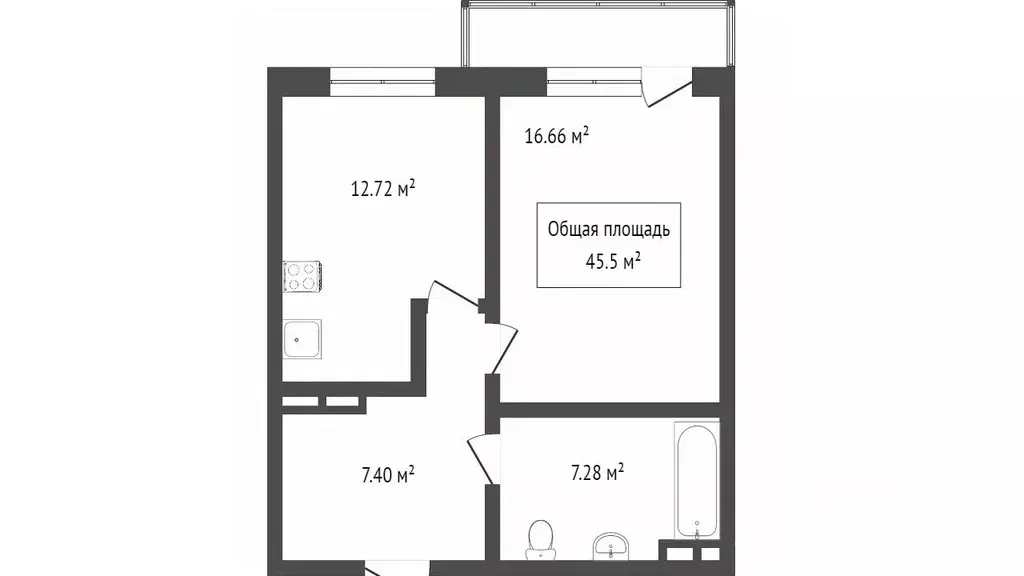 1-к кв. Новосибирская область, Новосибирск ул. Лобачевского, 71 (47.0 ... - Фото 2