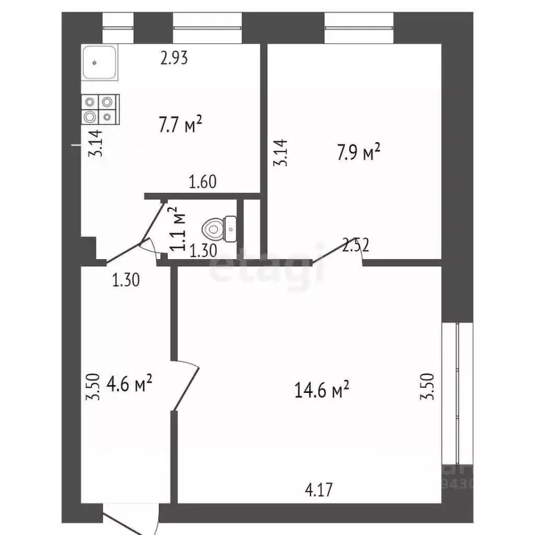 2-к кв. Мордовия, Атяшево рп, 1-й мкр 17 (36.0 м) - Фото 1