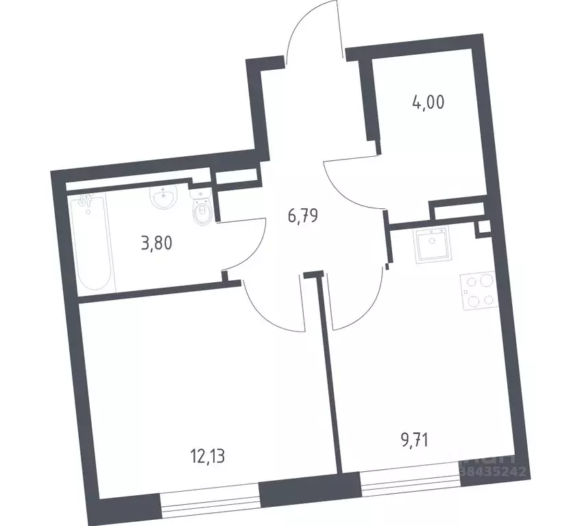 1-к кв. Ленинградская область, Ломоносовский район, Лаголовское с/пос, ... - Фото 1