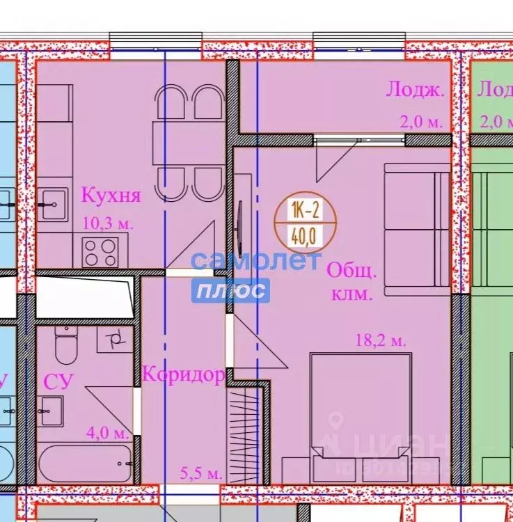 1-к кв. Чеченская республика, Грозный ул. В.А. Кан-Калика, 55 (40.0 м) - Фото 1