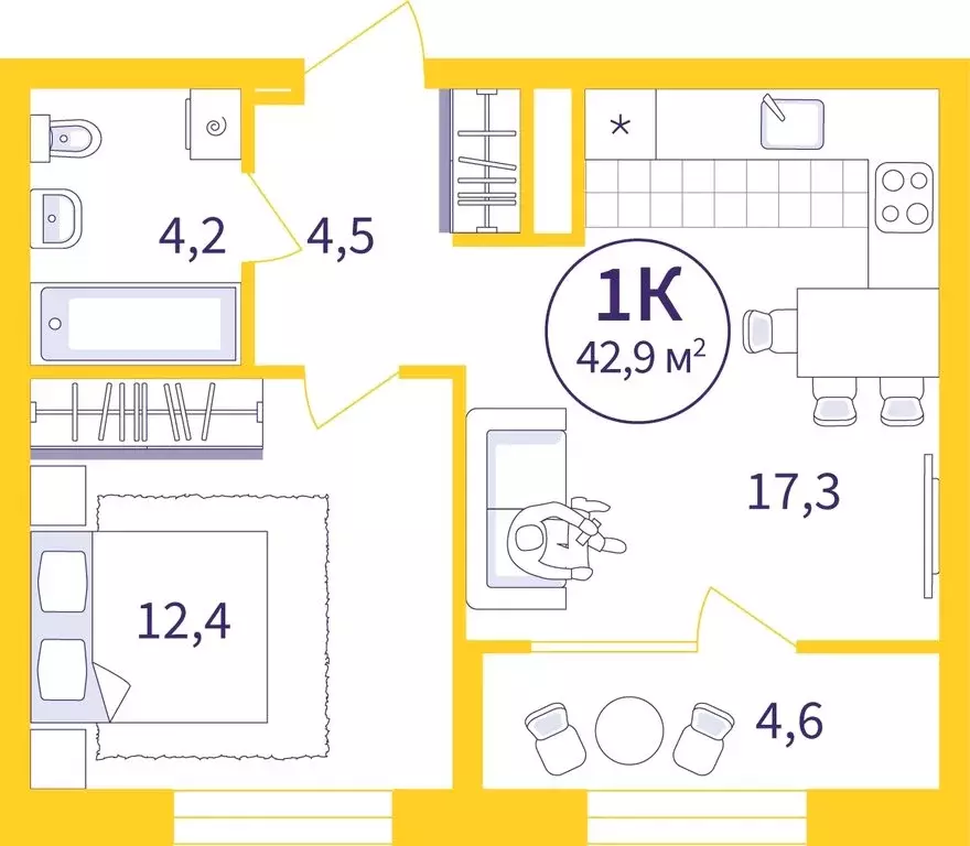 1-комнатная квартира: Екатеринбург, улица 22-го Партсъезда, 5 (40.58 ... - Фото 0