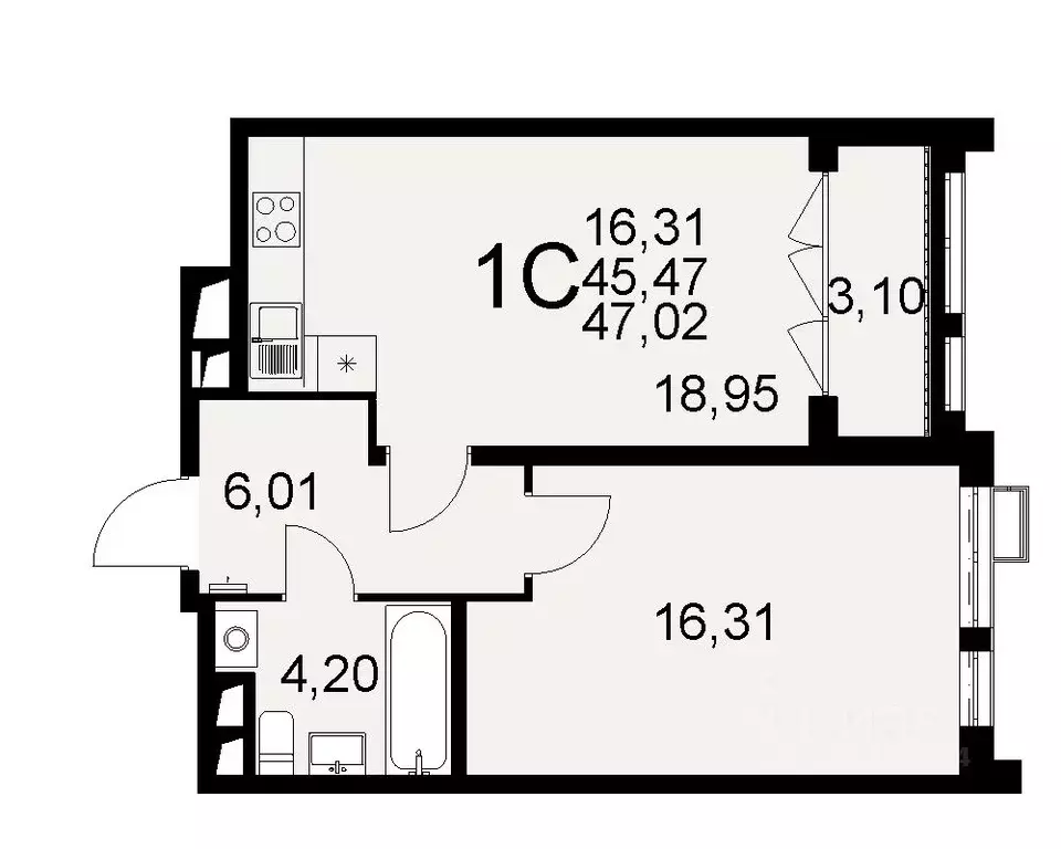 1-к кв. Тульская область, Тула Путейская ул., 11 (45.47 м) - Фото 0