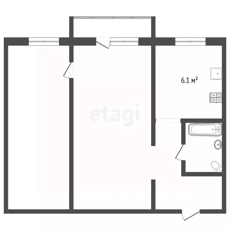 2-к кв. Забайкальский край, Чита Нагорная ул., 85А (44.0 м) - Фото 1