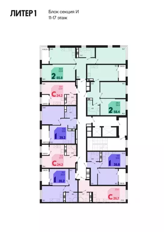 Студия Краснодарский край, Краснодар Первое Место жилой комплекс (26.7 ... - Фото 2