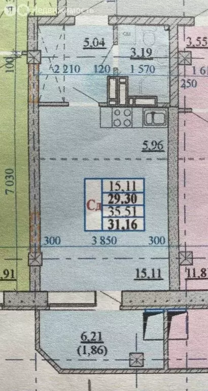 Квартира-студия: Новосибирск, улица Дуси Ковальчук, 238 (31.16 м) - Фото 0