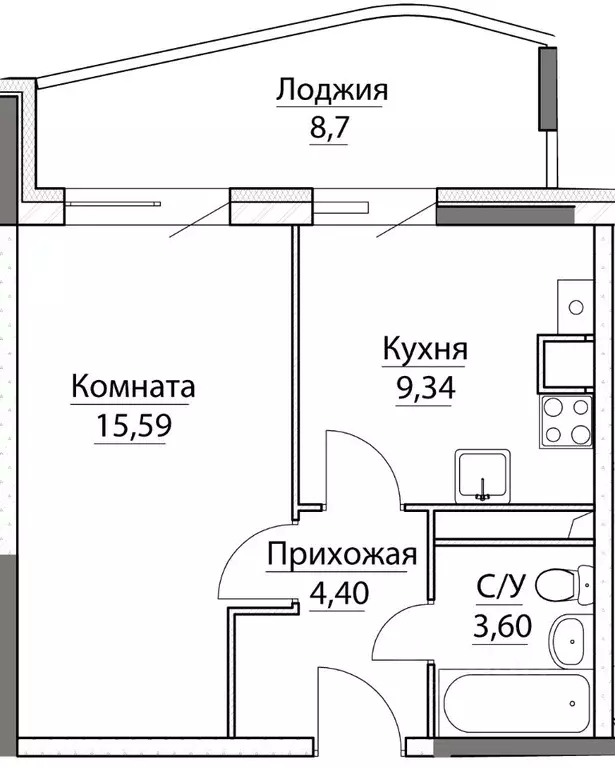 1-к кв. Ярославская область, Ярославский район, Заволжское с/пос, пос. ... - Фото 0