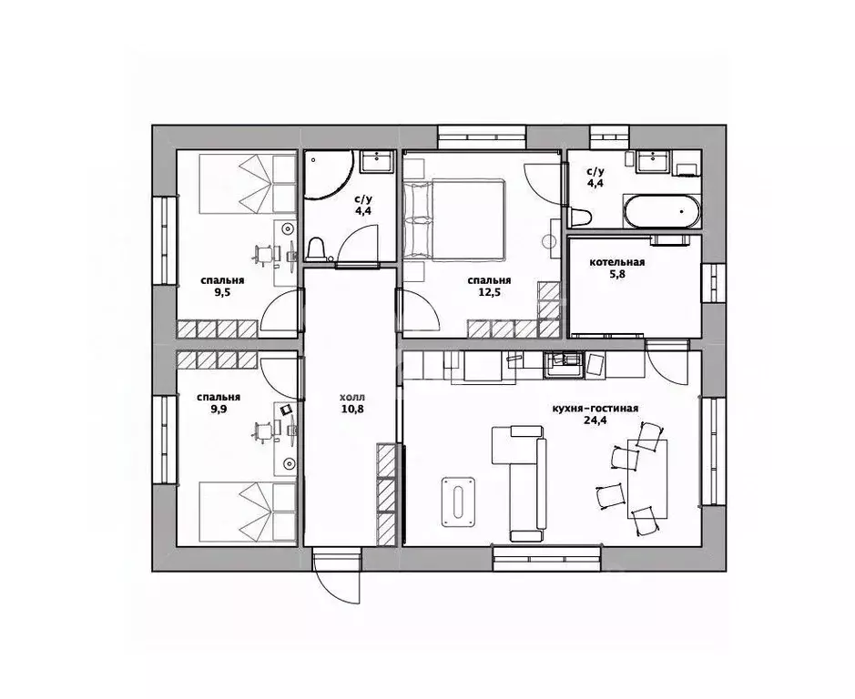 Дом в Алтайский край, Первомайский район, с. Фирсово ул. Нектарная, 30 ... - Фото 2