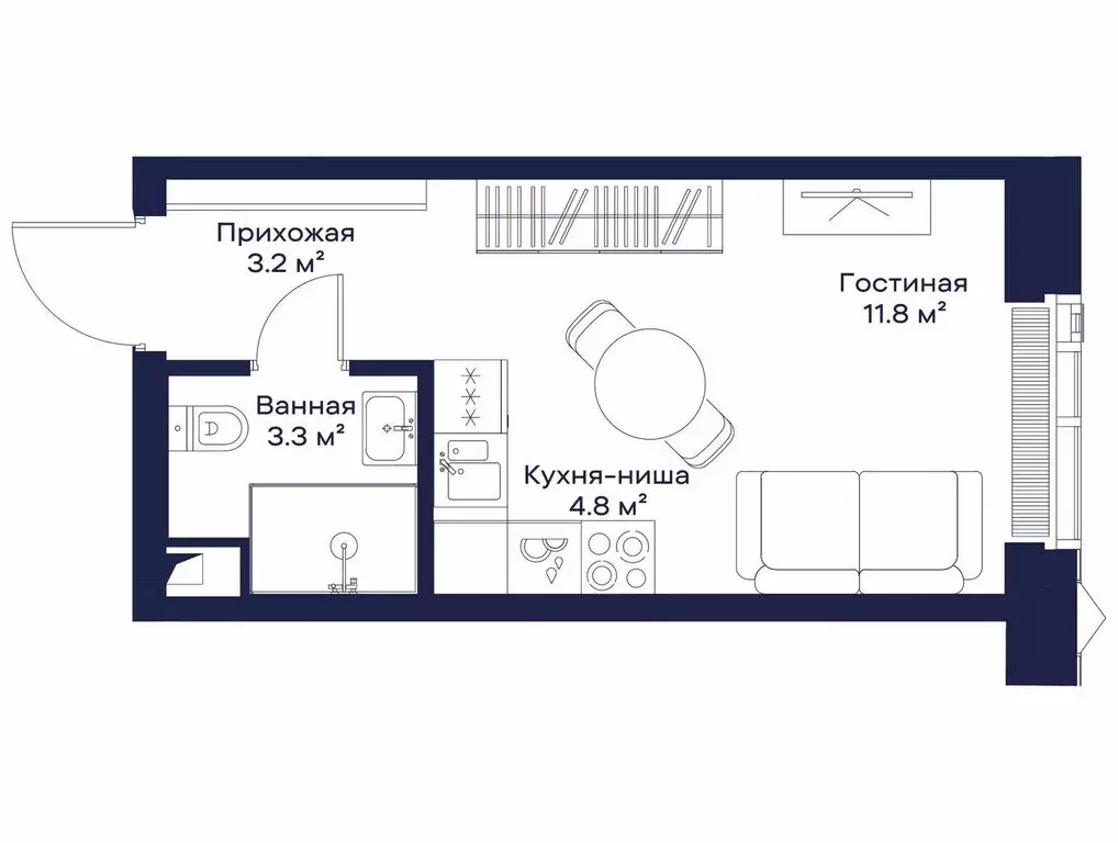 Квартира-студия: Москва, 3-й Силикатный проезд, 10 (23.01 м) - Фото 0