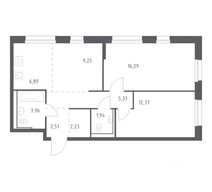 2-к кв. Приморский край, Владивосток Днепровская ул., 19 (60.81 м) - Фото 1