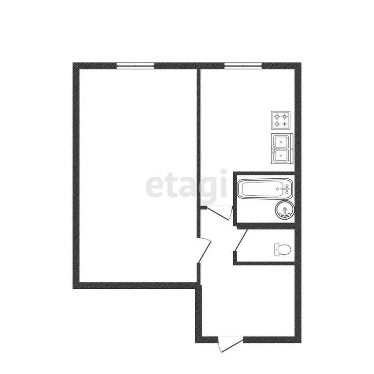 1-комнатная квартира: Калининград, Батальная улица, 84 (32.6 м) - Фото 1