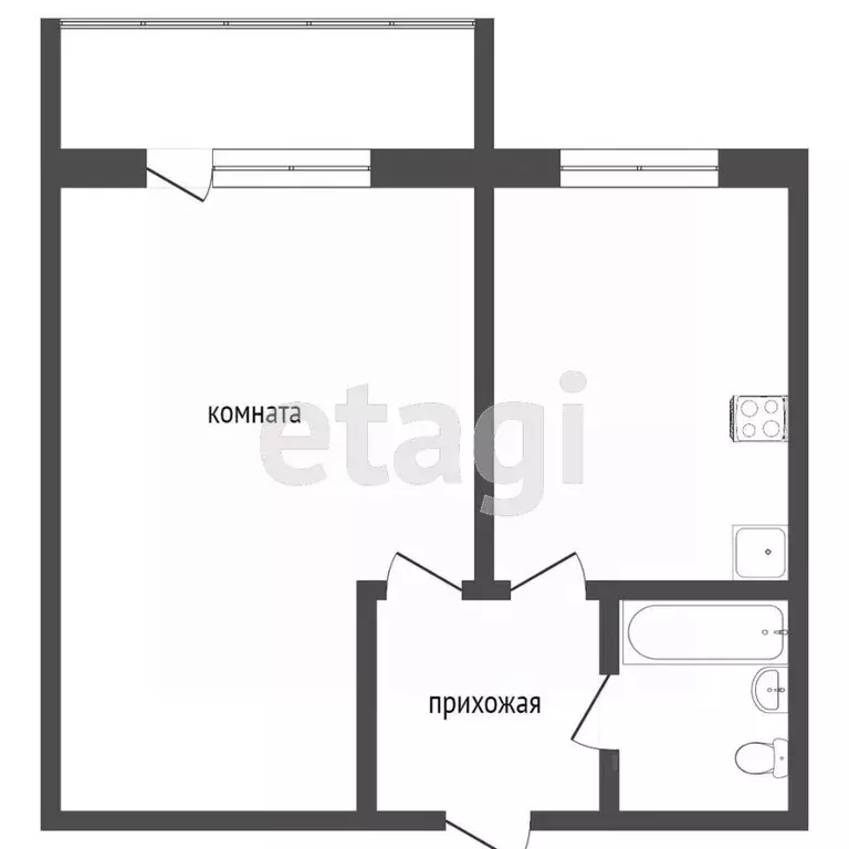 1-к кв. Ростовская область, Ростов-на-Дону Таганрогская ул., 116/5 ... - Фото 1