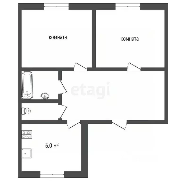 2-к кв. Ярославская область, Рыбинск Молодежная ул., 6 (48.2 м) - Фото 2