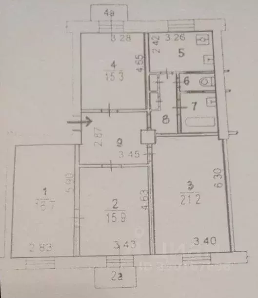 4-к кв. Москва ул. Маршала Бирюзова, 28 (96.8 м) - Фото 1
