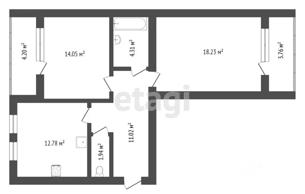 2-к кв. Ярославская область, Ярославль Республиканская ул., 39/20 ... - Фото 1