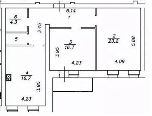 2-к кв. Вологодская область, Вологда Комсомольская ул., 35А (82.0 м) - Фото 1