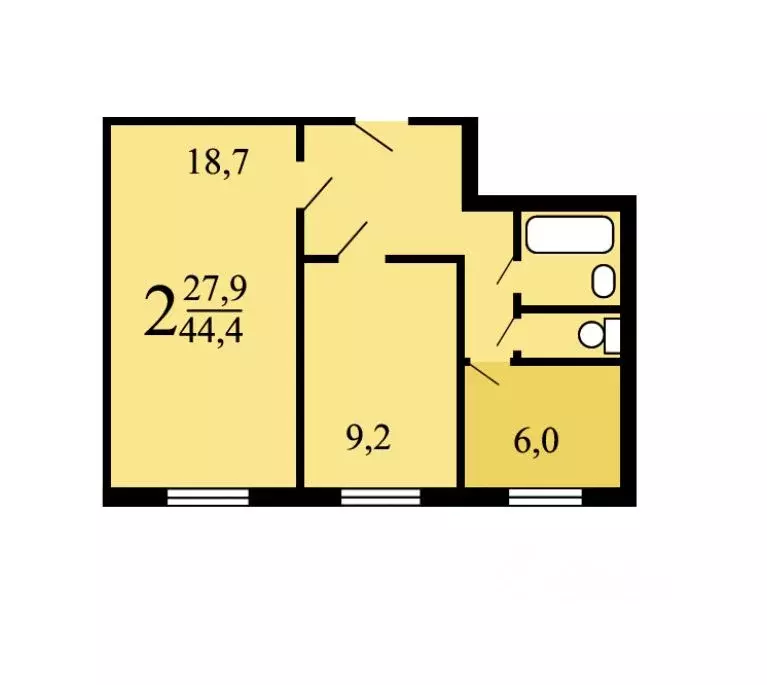2-к кв. Москва ул. Генерала Тюленева, 35 (45.0 м) - Фото 1