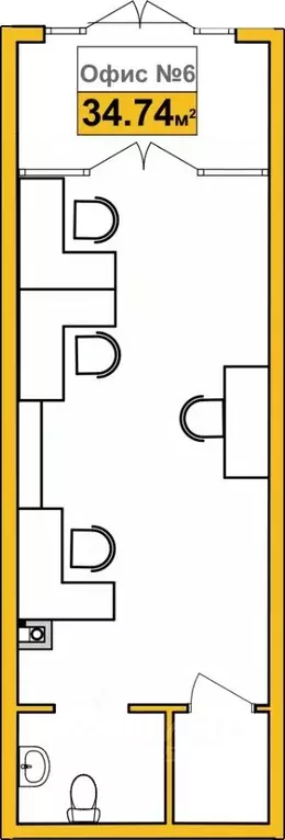 Офис в Крым, Симферополь ул. Батурина, 147 (35 м) - Фото 1