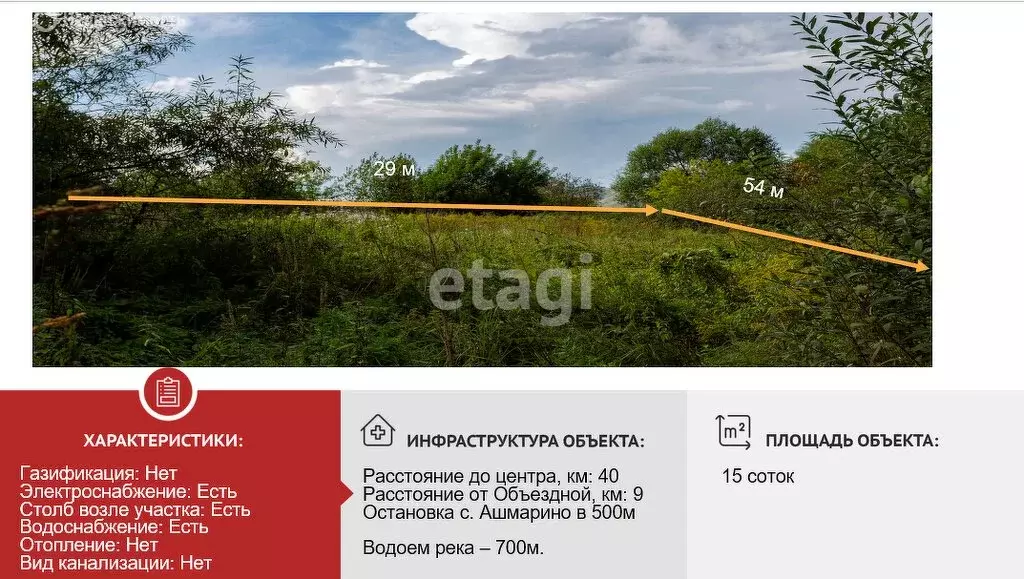 Участок в Ашмарино, Луговая улица (15 м) - Фото 0