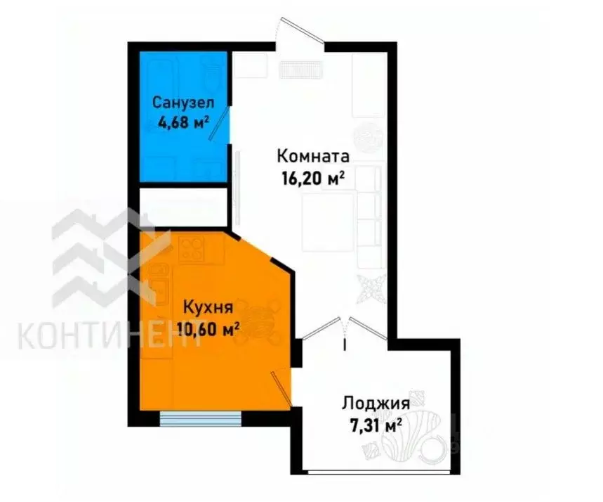 Студия Крым, Черноморское пгт ул. Евпаторийская, уч1 (38.79 м) - Фото 2