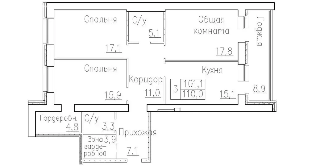 3-комнатная квартира: Новосибирский район, рабочий посёлок Краснообск, ... - Фото 0