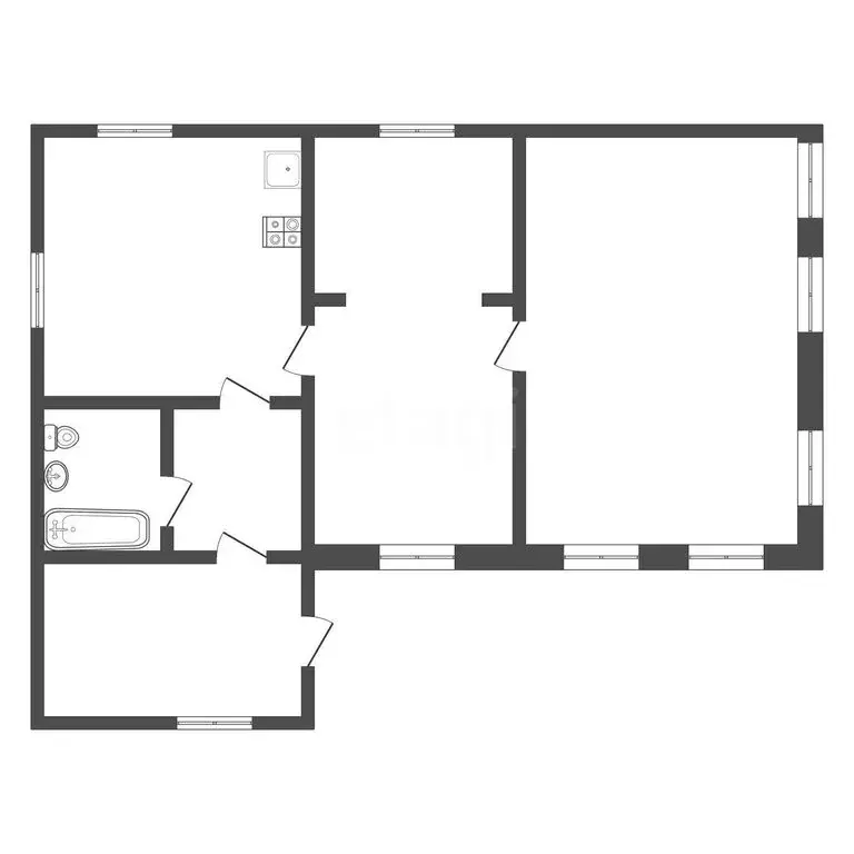 Дом в посёлок Косая Гора, улица Калинина (78.3 м) - Фото 1