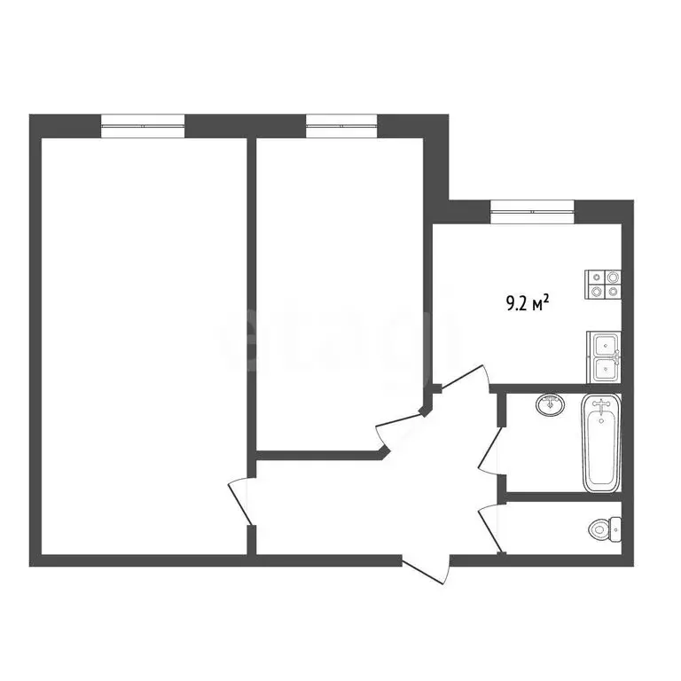 2-комнатная квартира: Севастополь, улица Генерала Крейзера, 10к1 (68.4 ... - Фото 1