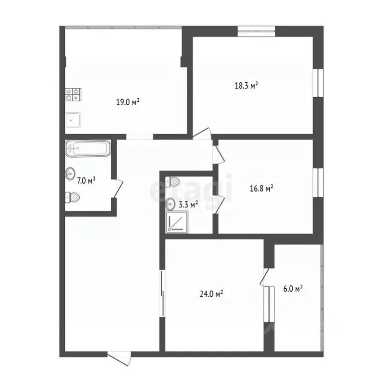 3-к кв. Тюменская область, Тюмень Широтная ул., 112к3 (101.8 м) - Фото 2