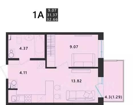 1-к кв. Псковская область, Псковский район, Завеличенская волость, д. ... - Фото 1