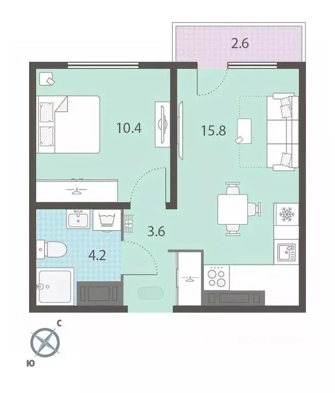 1-к кв. Свердловская область, Екатеринбург Комсомольский жилрайон, ... - Фото 1