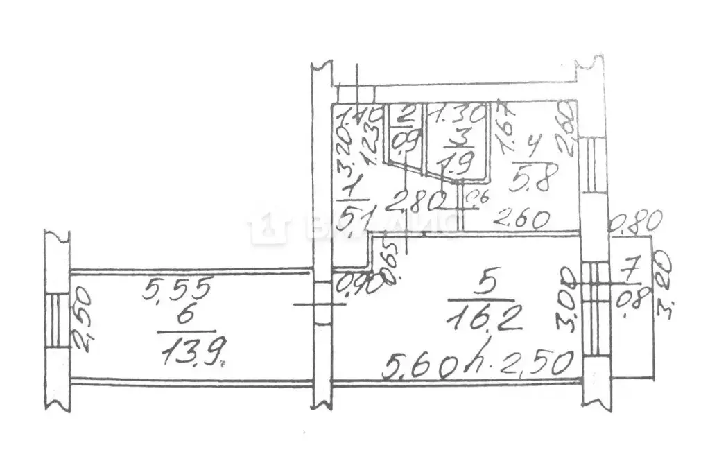 2-к кв. Башкортостан, Стерлитамак ул. Курчатова, 34 (44.6 м) - Фото 2