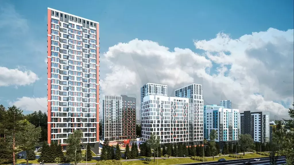 1-к. квартира, 45,6 м, 15/17 эт. - Фото 1