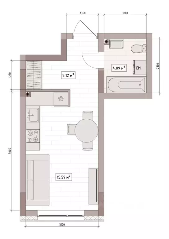 Студия Кемеровская область, Кемерово Уютный Квартал жилой комплекс ... - Фото 1