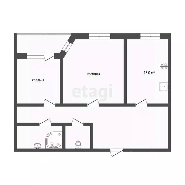 2-к кв. Тюменская область, Тюмень ул. Кузнецова, 15 (92.5 м) - Фото 2