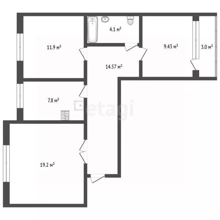 3-к кв. Коми, Сыктывкар ул. Мира, 39 (64.6 м) - Фото 0